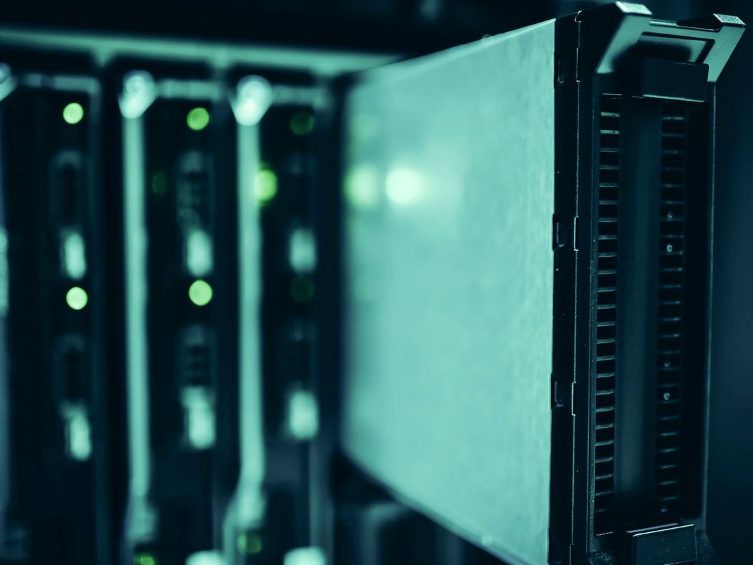 Server racks in a secure data centre