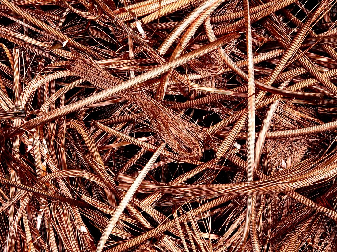 Copper wire scrap awaiting grading